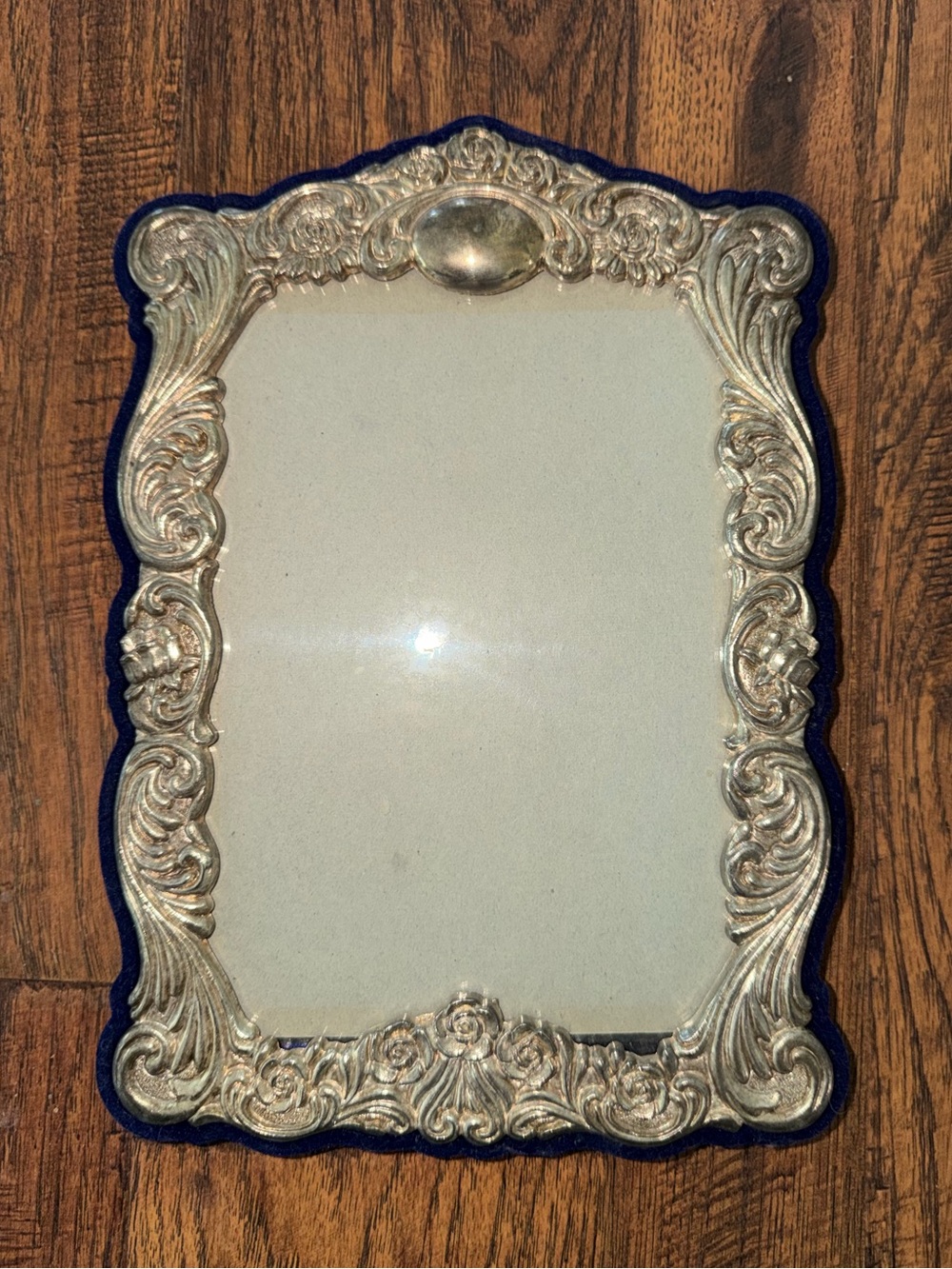 Ornate Vintage Silver-Plated Decorative Frame